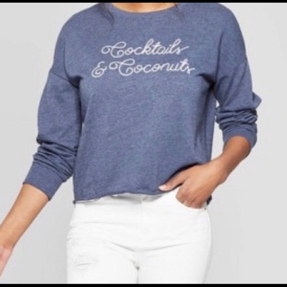 Zoe + Liv COCKTAILS & COCONUTS Sweatshirt S NWT - Picture 5 of 16